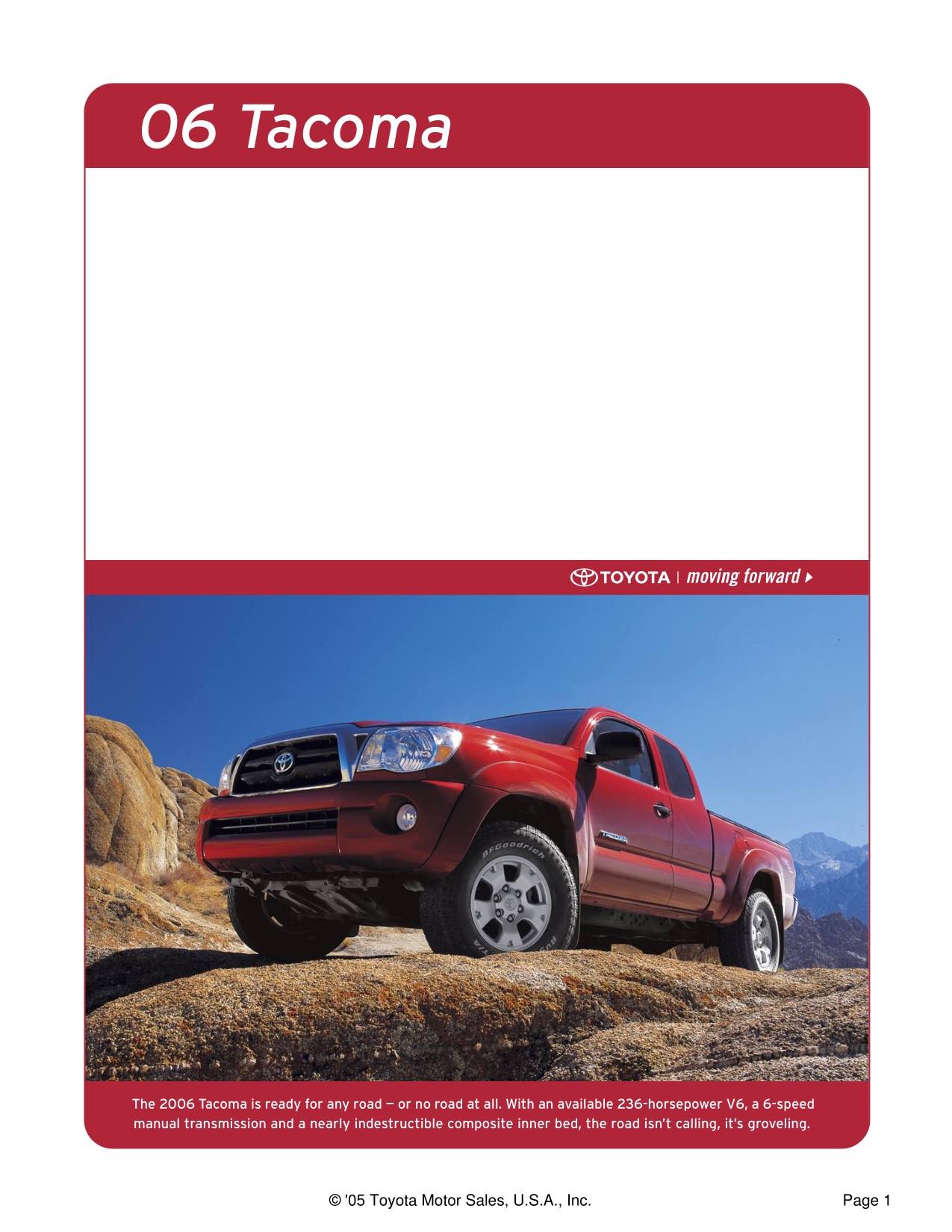 2006 Toyota Tacoma 4x4 Brochure Page 21